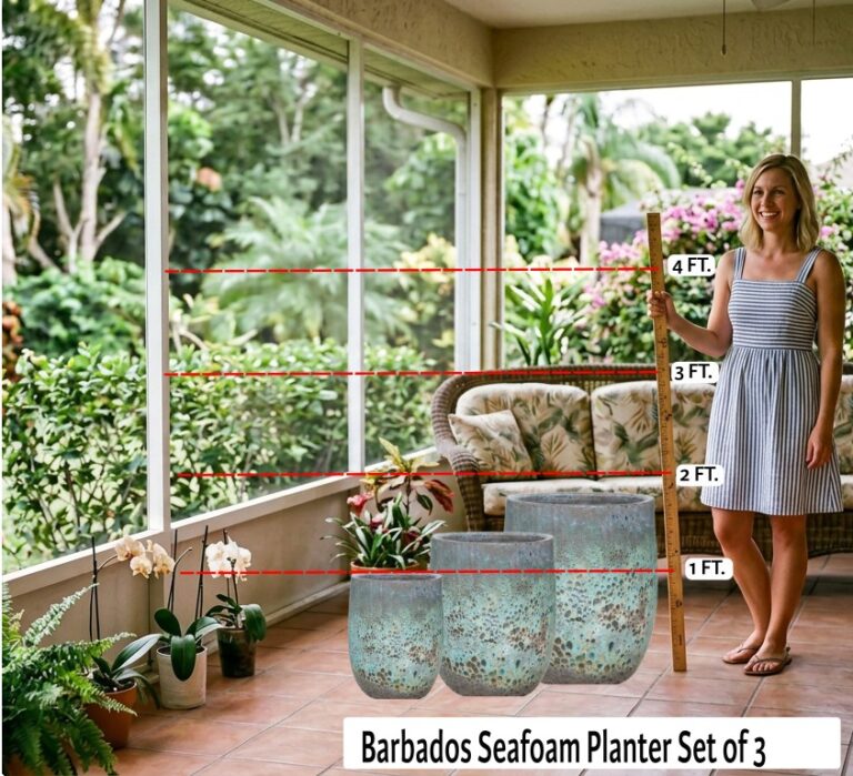 Barbados Seafoam Planter Set of 3