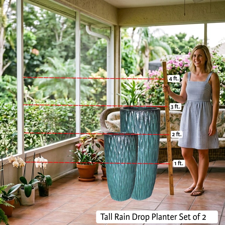 Tall Rain Drop Planter Set of 2