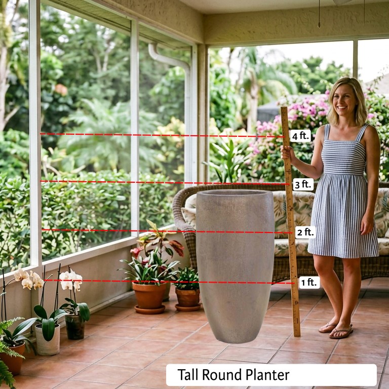 Tall Round Planter