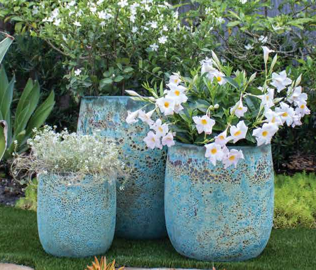 Seafoam Collection Glazed Ceramic Planters