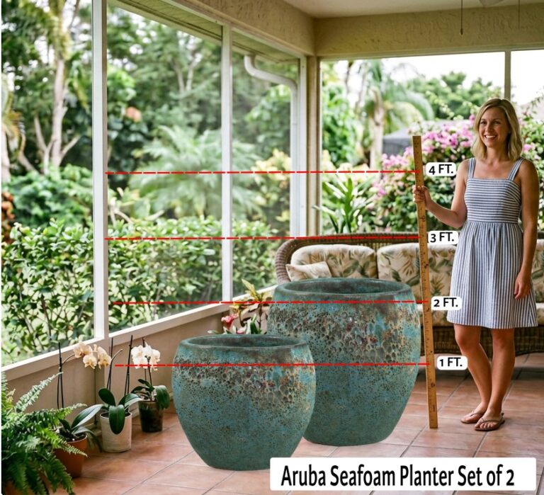 Aruba Seafoam Planter Set of 2a