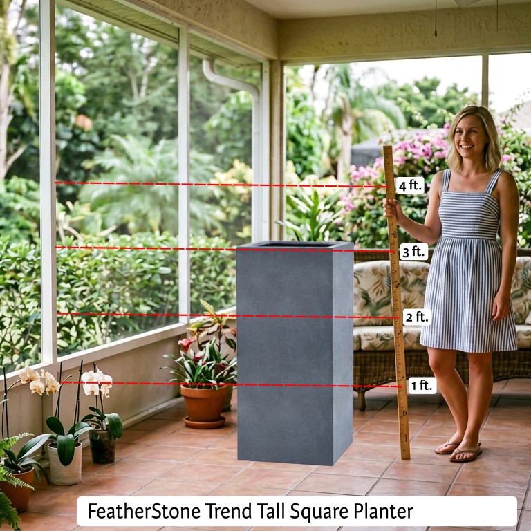 FeatherStone Trend Tall Square Planter