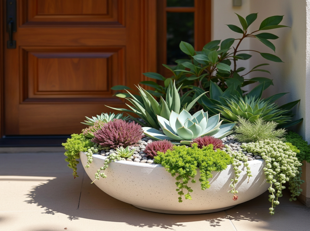 CH1210-1212 Low Bowls Large Outdoor Agave and Succulent Garden