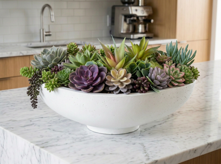 CH1211 Low Bowls Colorful Sedum Agave Mix